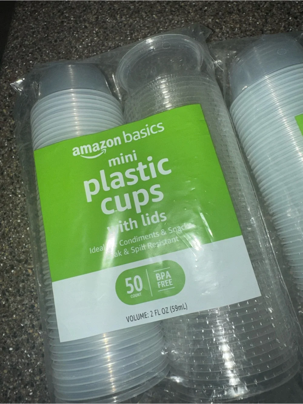2 Pack Disposable Plastic To-Go Cups And Lids, Mini, 2oz, 50 Count Per Pack, bpa